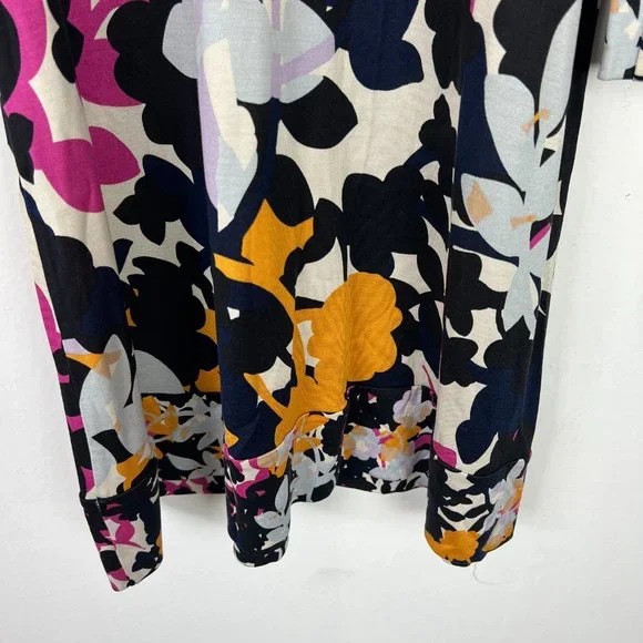 Diane Von Furstenberg 3/4 Sleeve Floral Silk Boatneck Shift Dress Size 10 D1365 - Picture 11 of 12